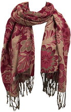 Load image into Gallery viewer, Pink Flower Design Women's Pashmina/Scarf/wrap. Lovely Present/Gift for Any Lady in Your Life.