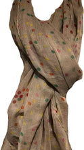 Load image into Gallery viewer, Pamper Yourself Now Light Brown with Multi Coloured dots Scarf/wrap
