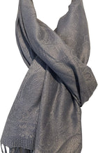 Load image into Gallery viewer, Plain Silver grey Pashmina Style Scarf/wrap.