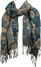 Load image into Gallery viewer, Blue Flower Design Women's Pashmina/Scarf/wrap. Lovely Present/Gift for Any Lady in Your Life.