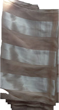 Load image into Gallery viewer, Plain Beige Faux Chiffon and Satin Style Striped Scarf Thin Pretty Scarf Great for Any Outfit Lovely Gift