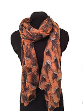 Load image into Gallery viewer, Pamper Yourself Now Peachy Orange Jellyfish Design Scarf.