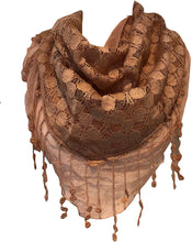 Load image into Gallery viewer, Pamper Yourself Now Pale Orange Circle lace with Chiffon Edge Design Triangle Scarf