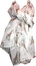 Load image into Gallery viewer, Creamy white giraffe long soft scarf