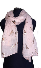 Load image into Gallery viewer, Pamper Yourself Now Pink with Gold Fairy Design Long Scarf/wrap