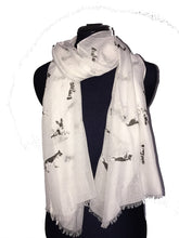 Load image into Gallery viewer, White German Shepherd Design Long Scarf/wrap