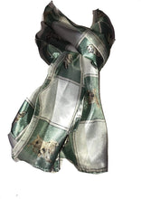 Load image into Gallery viewer, Pamper Yourself Now Green Dog Scarf with a Square Design and Different Dog Breeds