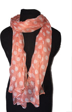 Load image into Gallery viewer, Pamper Yourself Now Peach with White Big spot Scarf/wrap