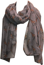 Load image into Gallery viewer, Grey giraffe long soft scarf