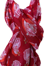 Load image into Gallery viewer, Red big santa christmas long scarf