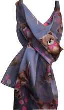 Load image into Gallery viewer, Pamper Yourself Now Teddy Bear Thin Scarf, 150cm X 50cm, Grey