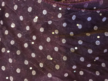 Load image into Gallery viewer, Purple Spotty Long Thin Shiny Scarf with Pretty Sparkle Lovely for Evening wear