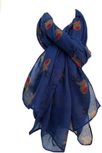 Load image into Gallery viewer, Pamper Yourself Now Navy red Nose Rudolph Reindeer Christmas Long Scarf