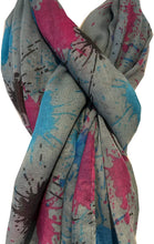 Load image into Gallery viewer, Pamper Yourself Now Light Aqua with Multi Coloured Splashes Scarf/wrap