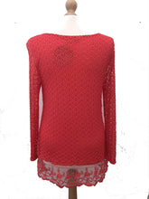 Load image into Gallery viewer, Pamper Yourself Now ltd Ladies Coral Crochet lace Long Sleeve top. Made in Italy (AA5)