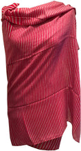 Load image into Gallery viewer, Fuchsia pink with grey stripes long soft scarf