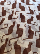 Load image into Gallery viewer, Pamper Yourself Now Beige with Brown Silhouette Cats Long Scarf