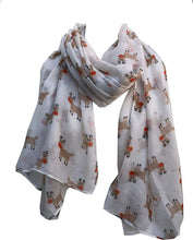 Load image into Gallery viewer, Creamy white rudolph reindeer christmas long scarf
