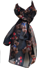 Load image into Gallery viewer, Pamper Yourself Now Black Teddy Bear Thin Scarf