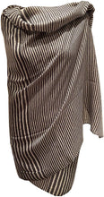 Load image into Gallery viewer, Pamper Yourself Now Grey with White Stripes Long Soft Scarf