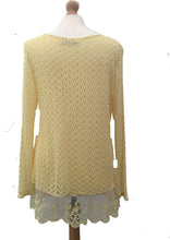 Load image into Gallery viewer, Pamper Yourself Now ltd Ladies Yellow Crochet lace Long Sleeve top.Made in Italy (AA2)