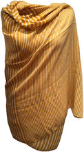 Load image into Gallery viewer, Yellow with white stripes unisex long soft scarf, great for a present/gift.