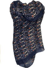 Load image into Gallery viewer, Pamper Yourself Now Blue with Christmas Dogs and cat Design Long Soft Scarf