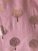 Load image into Gallery viewer, Pamper Yourself Now Pink with Gold Foiled Mulberry Tree Design Ladies Scarf/wrap. Great Present for Mum, Sister, Girlfriend or Wife.