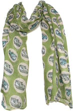 Load image into Gallery viewer, VW campervan design ladies long scarf, great for present/gifts. (light green)
