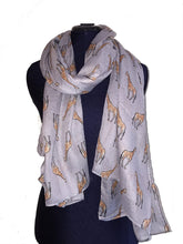 Load image into Gallery viewer, Grey giraffe long soft scarf
