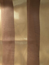Load image into Gallery viewer, Plain Light Brown Faux Chiffon and Satin Style Striped Scarf Thin Pretty Scarf Great for Any Outfit