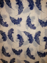 Load image into Gallery viewer, Pamper Yourself Now Cream with Blue Feathers, Long Scarf, Soft Ladies Fashion London