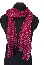 Load image into Gallery viewer, Pamper Yourself Now Deep Pink with White Small Spots Design Long Scarf