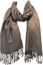 Load image into Gallery viewer, Plain Silver grey Pashmina Style Scarf/wrap.