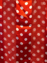 Load image into Gallery viewer, Pamper Yourself Now Red with White Medium spot Thin Pretty Scarf. Lovely with Any Outfit