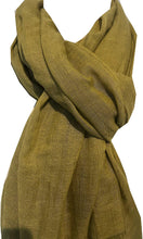 Load image into Gallery viewer, Pamper Yourself Now Mustard Plain Soft Long Scarf/wrap with Frayed Edge