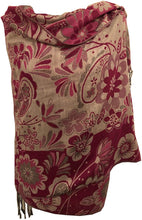 Load image into Gallery viewer, Pink Flower Design Women's Pashmina/Scarf/wrap. Lovely Present/Gift for Any Lady in Your Life.