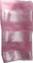 Load image into Gallery viewer, Plain Baby Pink Faux Chiffon and Satin Style Striped Scarf