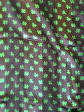 Load image into Gallery viewer, Pamper Yourself Now Black with Green Four Leaf Clover Scarf Thin Pretty Scarf