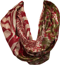 Load image into Gallery viewer, Pamper Yourself Now Red Animal Print Shiny Snood