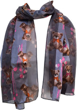 Load image into Gallery viewer, Pamper Yourself Now Teddy Bear Thin Scarf, 150cm X 50cm, Grey