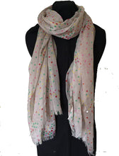 Load image into Gallery viewer, Pamper Yourself Now Light Brown with Multi Coloured dots Scarf/wrap