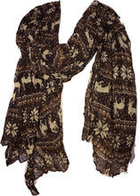 Load image into Gallery viewer, Pamper Yourself Now Brown Christmas Scarf with Deers and Snowflake Design Lovely Warm Winter Scarf Fantastic Gift