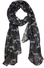 Load image into Gallery viewer, Grey with white dachshund scarf