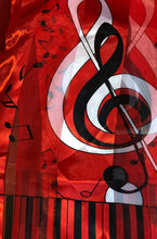 Load image into Gallery viewer, red music scarf