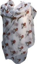 Load image into Gallery viewer, Pamper Yourself Now White red Nose Rudolph Reindeer Christmas Long Scarf