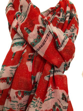 Load image into Gallery viewer, Pamper Yourself Now Red Snow Scene/Christmas Scenery Christmas Ladies Scarf