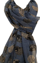 Load image into Gallery viewer, Pamper Yourself Now Blue Sketched Sheep Design Long Scarf, Soft Ladies Fashion London