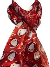 Load image into Gallery viewer, Pamper Yourself Now Red Father Christmas Design Scarf Thin Pretty Christmas Scarf