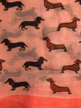 Load image into Gallery viewer, pink dachshund scarf for women